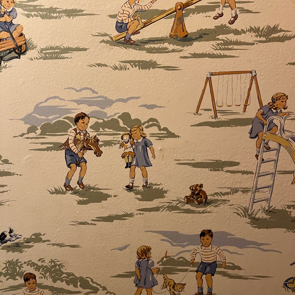 Vintage design Jane and dick wall paper